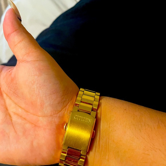 Citizen Eco-Drive Nighthawk Unisex Chronograph Gold-Tone 42mm Watch - Picture 3 of 3